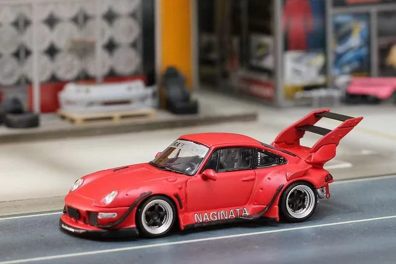 SW 1:64 RWB 993 NAGINATA Matte Red Diecast Model Car