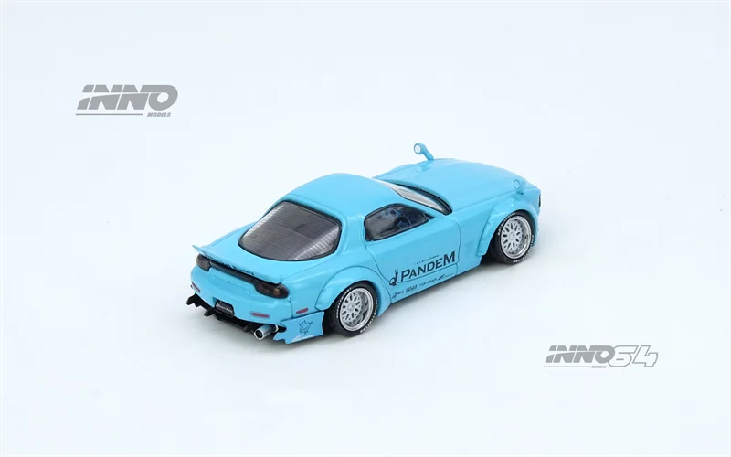 INNO 1:64 RX7 FD3S PANDEM ROCKET BUNNY Blue Die-Cast Car Model Miniature Gifts