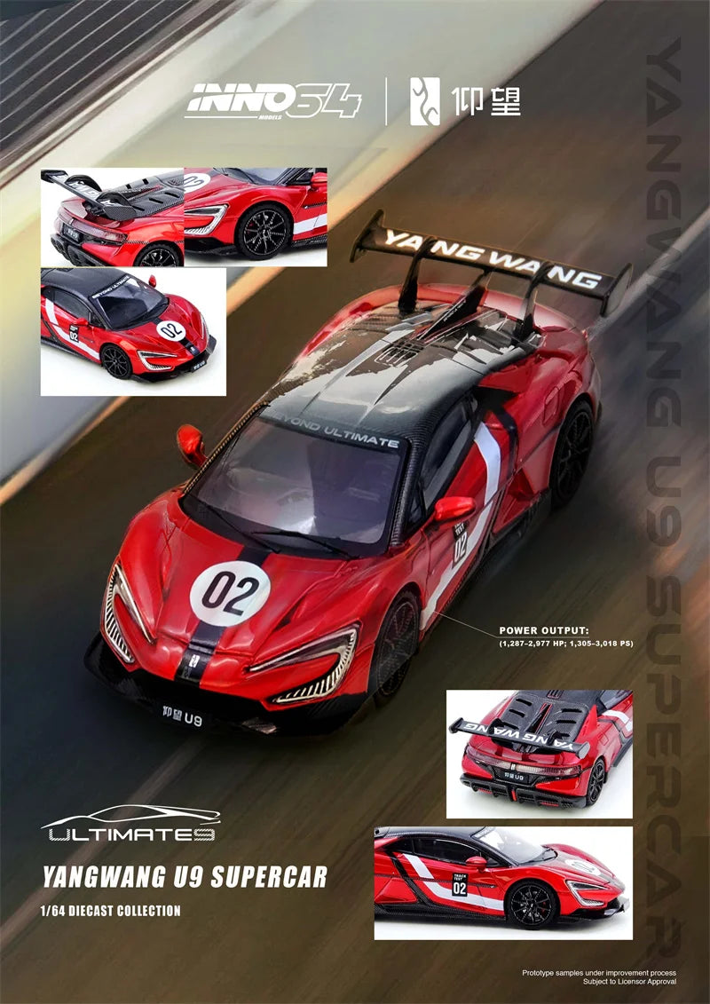 INNO 1:64 CIVIC Ferio Si EK / TRUENO AE86 / RWB 964 / SUPRA A90 / YANGWANG U9 Die-Cast Car Model Collection Miniature