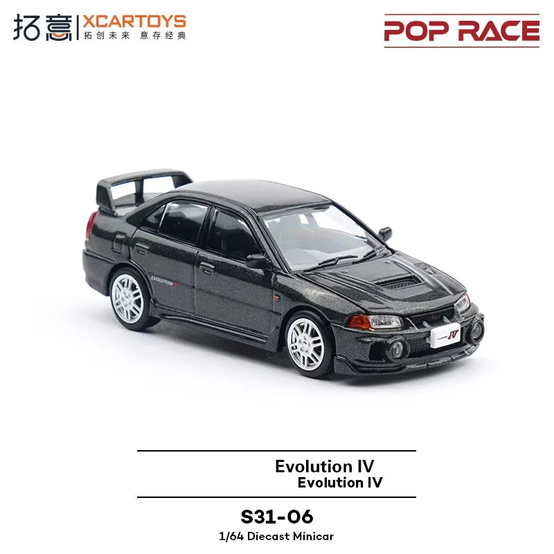 Xcartoys X Pop Race 1:64 Lancer Evolution IV Dark grey Diecast Model Car