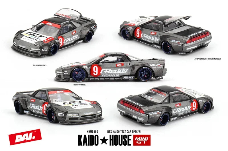 Kaido House/MINI GT NSX Kaido Test Car Spec V1 China Edition Die-Cast Car Model Collection Miniature
