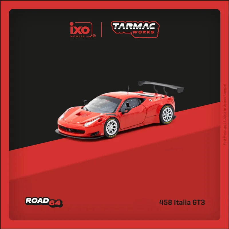 Tarmac Works 1:64 458 Italia GT3 Red Diecast Model Car
