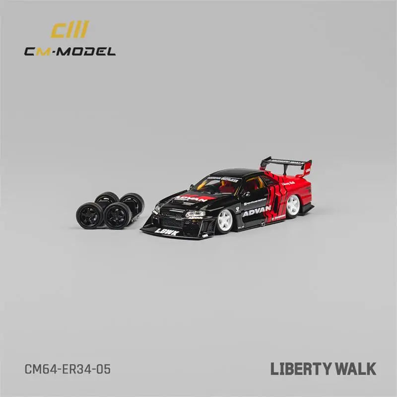 CM MODEL  1:64 LBWK ER34 Advan Diecast Model Car