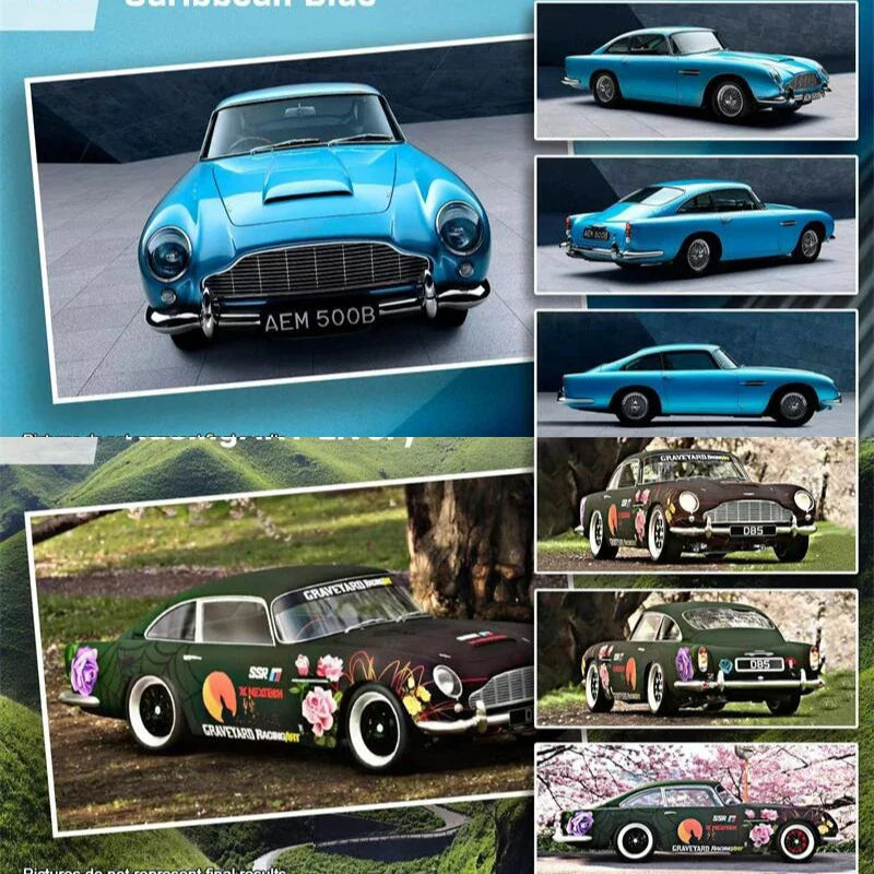 DCM 1:64 DB5 60 Years Celebration Caribbena Blue / Greveyard RacingART livery limited500 Diecast Model Car