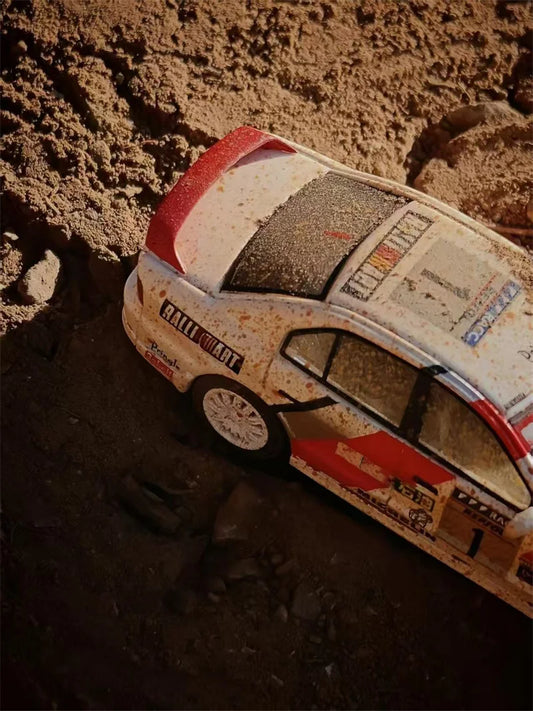 MK Miniatures x Bliss Mold 1:64 Mk8 VR4 Galant White Rally Die-Cast Car Model Miniature Gifts