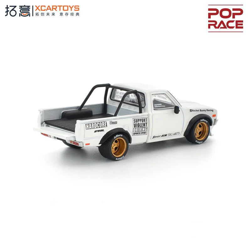 Xcartoys x Pop Race 1:64 PANDEM DATSUN 620 PickUP Truck White Diecast Model Car