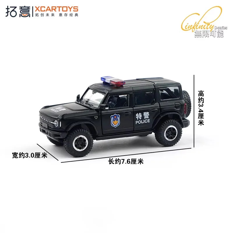 Xcartoys 1:64 Police Tactical Vehicle 6th Generation Bronco Die-Cast Car Model Miniature Gifts