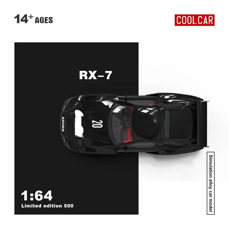 Cool Car /TimeMicro 1:64 RX-7 Black / Red Die-Cast Car Model Collection Miniature