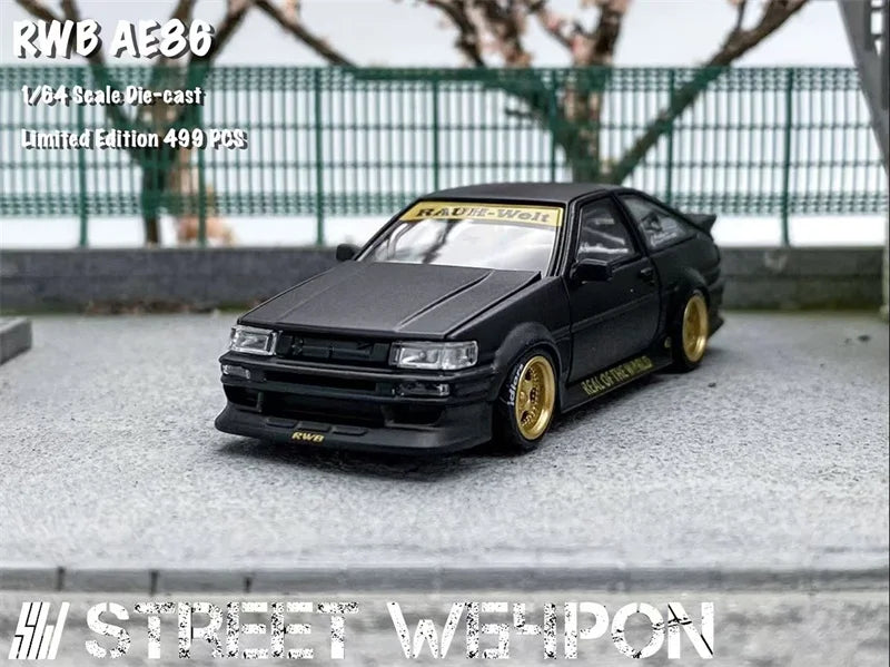 SW 1:64 RWB AE86 Matte black Limited500 Diecast Model Car