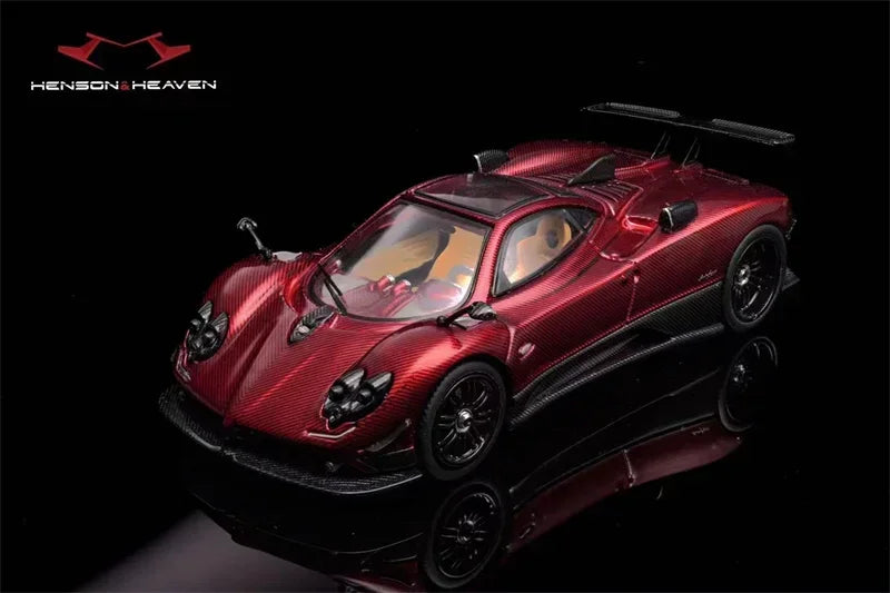 HH 1:64 Zonda Huayra Carbon Blue / Red / Black Die-Cast Car Model Collection Miniature
