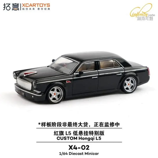 Xcartoys 1:64 CUSTOM Hongqi L5 Black Collection Miniature Diecast Metal Model Car
