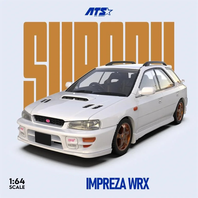 ATS 1:64 IMPREZA WRX Metallic Blue / White Diecast Model Car